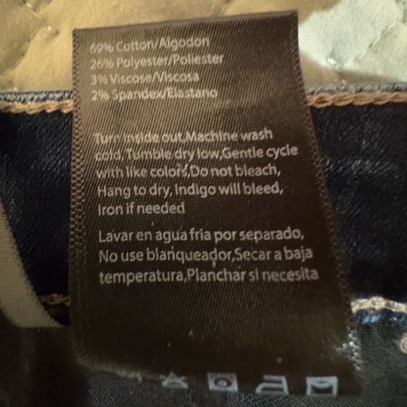 Risen high rise Flared Distressed Jeans. VGUC. Size 32 Junior 15 - Picture 10 of 11